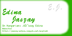 edina jaszay business card